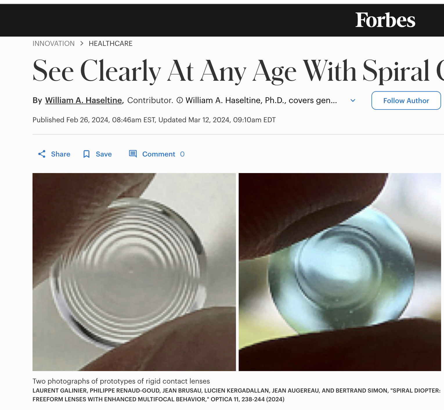 Forbes – See Clearly At Any Age With Spiral Contacts
